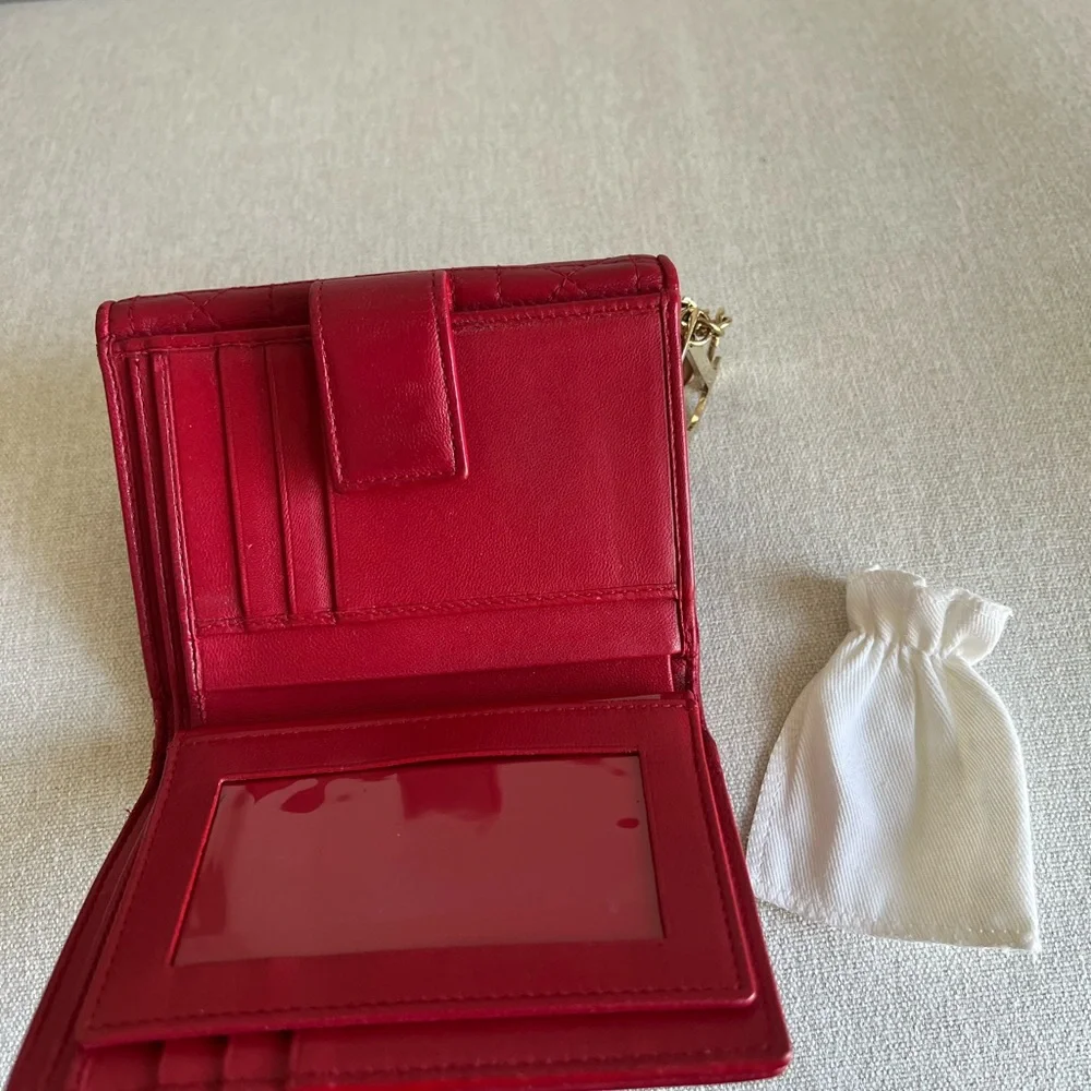Dior Red Quilted Wallet